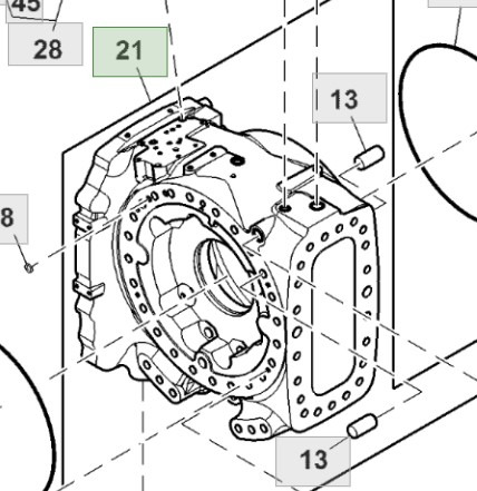 John Deere 9420RX 9470RX 9520RX 9620RX Obudowa Środkowa Centralna RE583543 RE581307 - Caja de cambios y piezas para Maquinaria agrícola: foto 1 John Deere 9420RX 9470RX 9520RX 9620RX Obudowa Środkowa Centralna RE583543 RE581307 - Caja de cambios y piezas para Maquinaria agrícola: foto 1