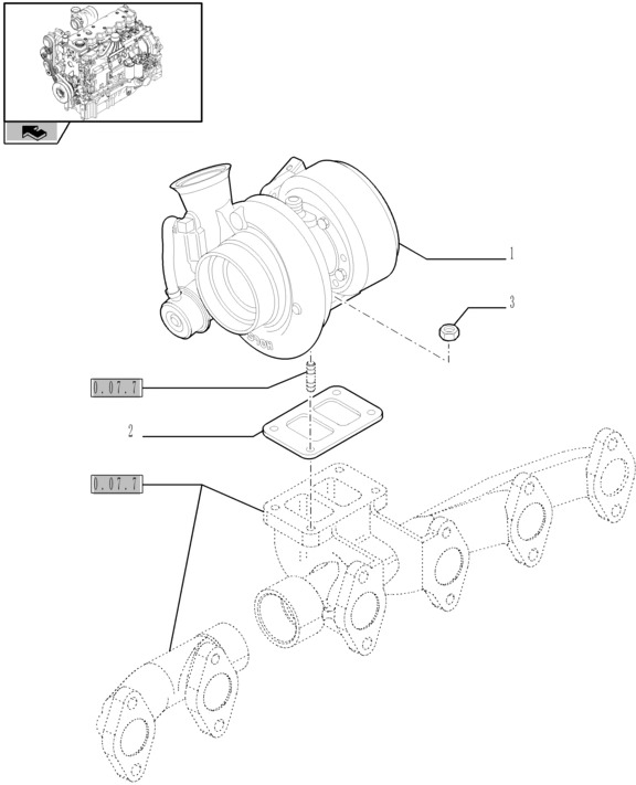 New Holland T6010 Turbospręźarka 2856675 - Turbocompresor para Maquinaria agrícola: foto 1 New Holland T6010 Turbospręźarka 2856675 - Turbocompresor para Maquinaria agrícola: foto 1