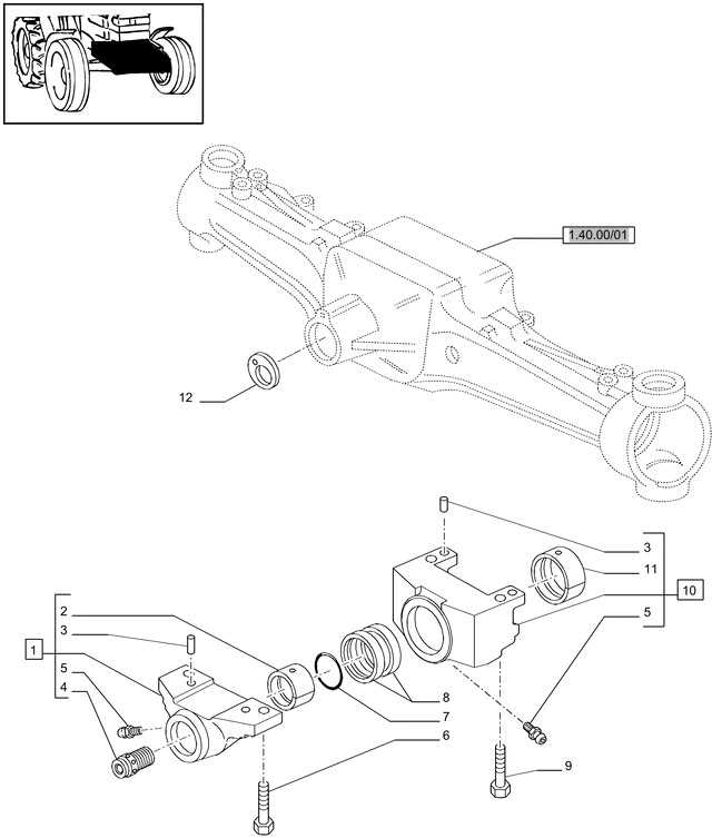 New Holland T6010 Wspornik 47126805 - Eje y piezas para Tractor: foto 1 New Holland T6010 Wspornik 47126805 - Eje y piezas para Tractor: foto 1