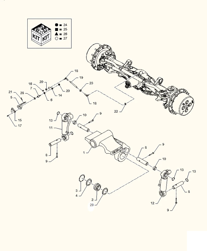 New Holland T6090 T6070 Kołyska 87406430 - Eje y piezas para Tractor: foto 1 New Holland T6090 T6070 Kołyska 87406430 - Eje y piezas para Tractor: foto 1