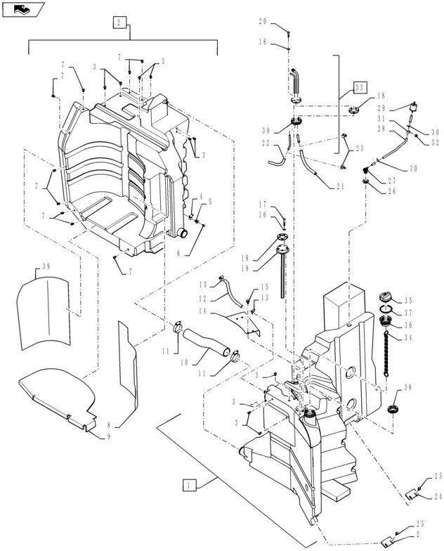 New Holland T6090 T6070 T7230 Zbiornik paliwa 84553073 - Depósito de combustible para Maquinaria agrícola: foto 1 New Holland T6090 T6070 T7230 Zbiornik paliwa 84553073 - Depósito de combustible para Maquinaria agrícola: foto 1