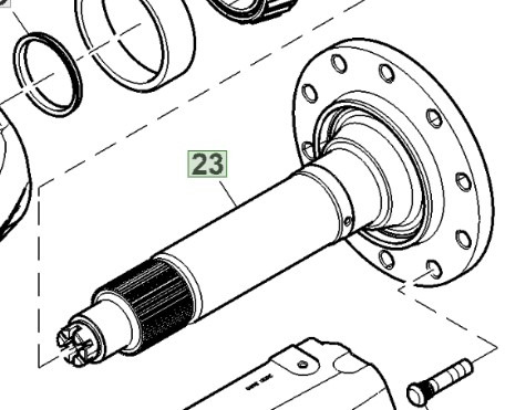 John Deere 9420RX 9470RX 9520RX 9620RX Wał R555084 - Recambio para Maquinaria agrícola: foto 1 John Deere 9420RX 9470RX 9520RX 9620RX Wał R555084 - Recambio para Maquinaria agrícola: foto 1