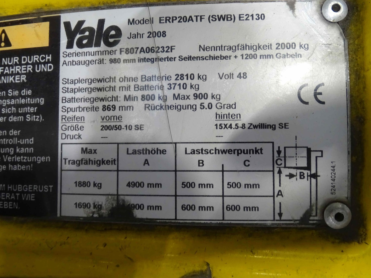 Yale ERP20ATF - Carretilla elevadora eléctrica: foto 5 Yale ERP20ATF - Carretilla elevadora eléctrica: foto 5