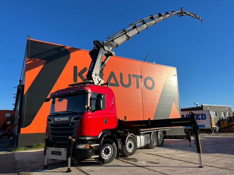 Scania R 520 8x4 COMBI / HIAB 1058E-8 + JIB / PLATFORM L=6269 mm - Camión caja abierta, Camión grúa: foto 1 Scania R 520 8x4 COMBI / HIAB 1058E-8 + JIB / PLATFORM L=6269 mm - Camión caja abierta, Camión grúa: foto 1