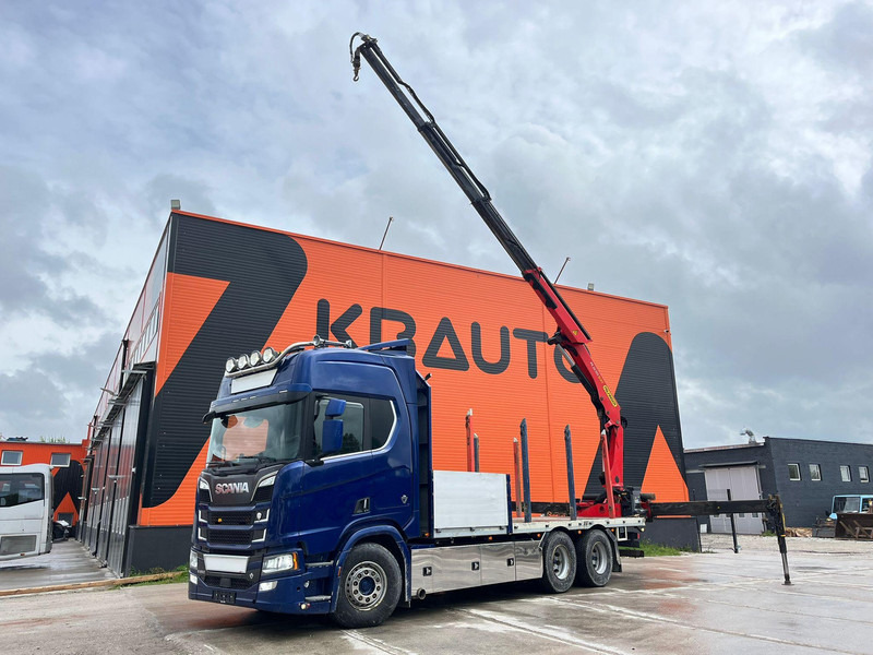Scania R 650 6x4 PK24001 / PLATFORM L=6800 mm - Camión caja abierta, Camión grúa: foto 1 Scania R 650 6x4 PK24001 / PLATFORM L=6800 mm - Camión caja abierta, Camión grúa: foto 1