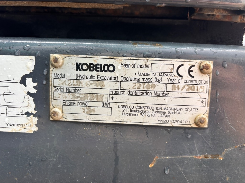 Excavadora de cadenas Kobelco SK 210 LC-10: foto 24