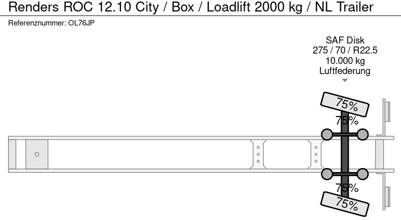 Leasing para Renders ROC 12.10 City / Box / Loadlift 2000 kg / NL Trailer Renders ROC 12.10 City / Box / Loadlift 2000 kg / NL Trailer: foto 18