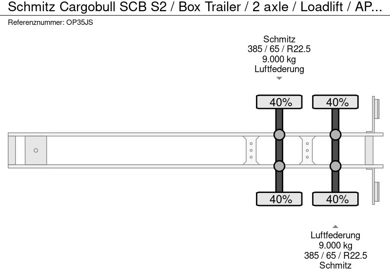 Semirremolque caja cerrada Schmitz Cargobull SCB S2 / Box Trailer / 2 axle / Loadlift / APK TUV 04-26: foto 18