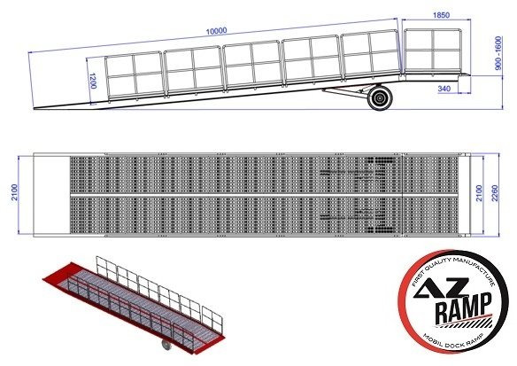 Rampa de carga nuevo AZ RAMP-EASY XL-8-RL . Mobil Loading Ramp  WIDE With Level Off, 8 t Capacity: foto 7