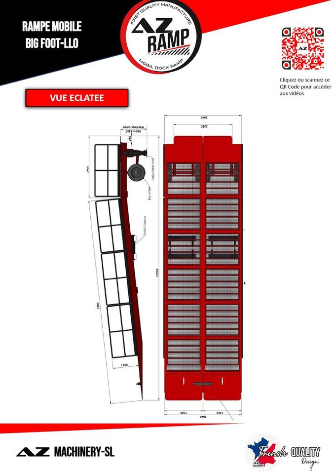 Large Mobile dock ramp, uncouplable AZ RAMP - KING VERSION, BIG FOOT L20 T-INOX - Rampa de carga: foto 5 Large Mobile dock ramp, uncouplable AZ RAMP - KING VERSION, BIG FOOT L20 T-INOX - Rampa de carga: foto 5