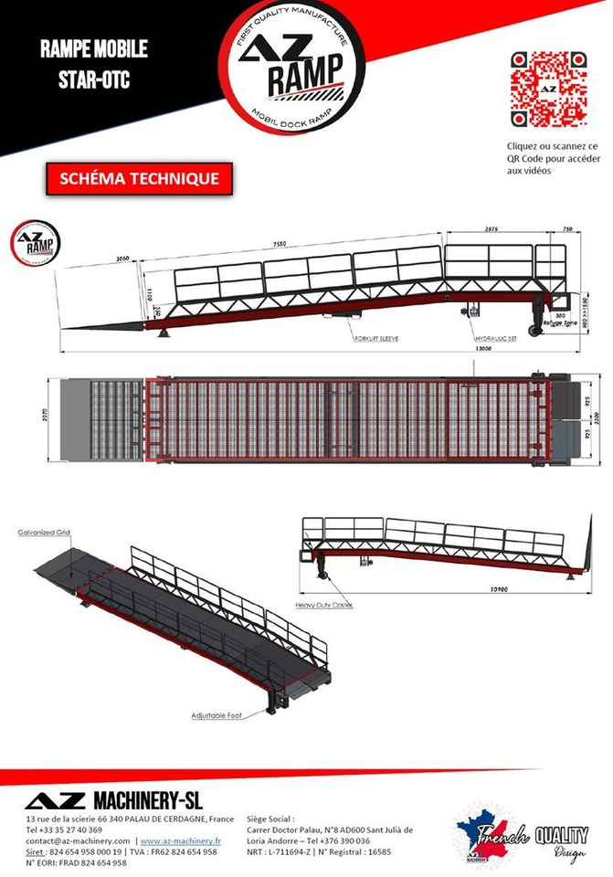 Loading Ramp with with hydraulic folding bridge -  AZ RAMP - STAR-OTC- 8T. 8 ton capacity - Rampa de carga: foto 3 Loading Ramp with with hydraulic folding bridge -  AZ RAMP - STAR-OTC- 8T. 8 ton capacity - Rampa de carga: foto 3
