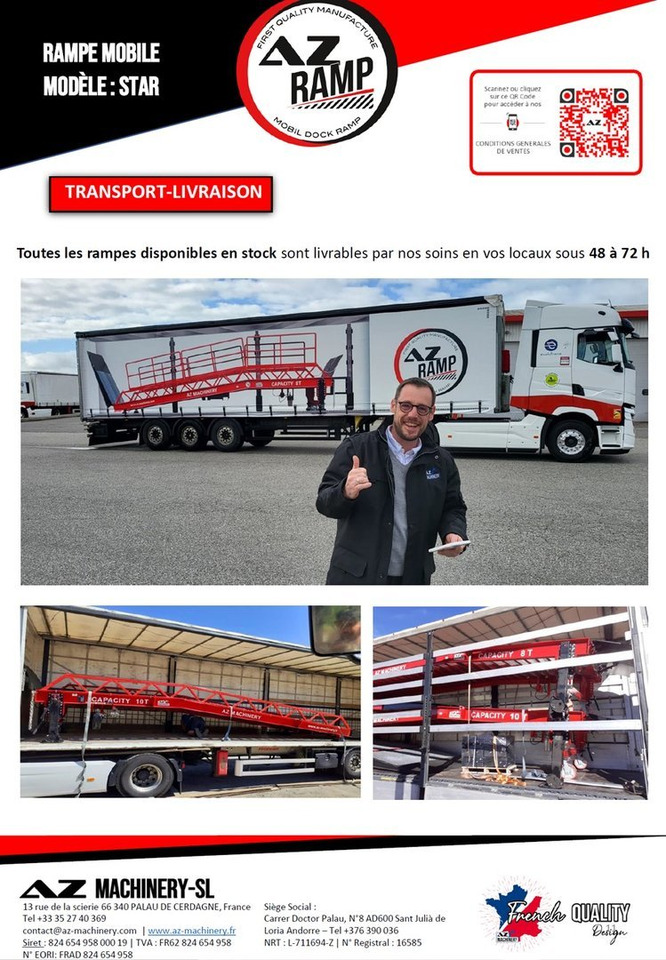 Rampa de carga **RENTAL** Loading Ramp with with hydraulic tilting bridge - AZ RAMP - STAR- 8T. 8 ton capacity: foto 11 Rampa de carga **RENTAL** Loading Ramp with with hydraulic tilting bridge - AZ RAMP - STAR- 8T. 8 ton capacity: foto 11