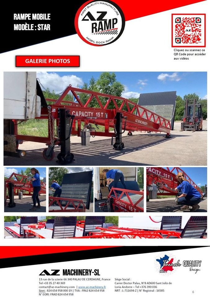 Rampa de carga **RENTAL** Loading Ramp with with hydraulic tilting bridge - AZ RAMP - STAR- 8T. 8 ton capacity: foto 7 Rampa de carga **RENTAL** Loading Ramp with with hydraulic tilting bridge - AZ RAMP - STAR- 8T. 8 ton capacity: foto 7