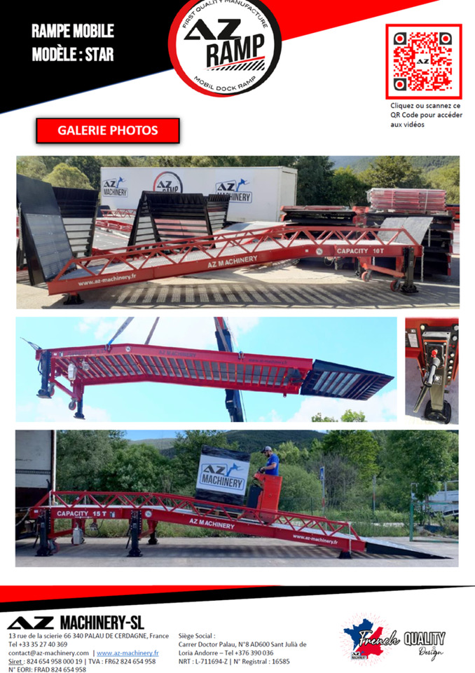 Rampa de carga **RENTAL** Loading Ramp with with hydraulic tilting bridge - AZ RAMP - STAR- 8T. 8 ton capacity: foto 9 Rampa de carga **RENTAL** Loading Ramp with with hydraulic tilting bridge - AZ RAMP - STAR- 8T. 8 ton capacity: foto 9