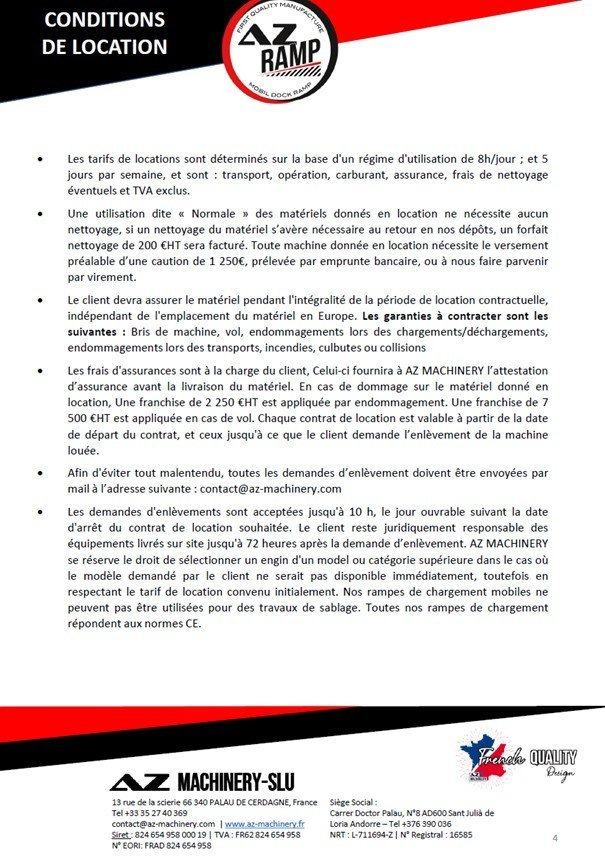 Rampa de carga **RENTAL** Loading Ramp with with hydraulic tilting bridge - AZ RAMP - STAR- 8T. 8 ton capacity: foto 15 Rampa de carga **RENTAL** Loading Ramp with with hydraulic tilting bridge - AZ RAMP - STAR- 8T. 8 ton capacity: foto 15