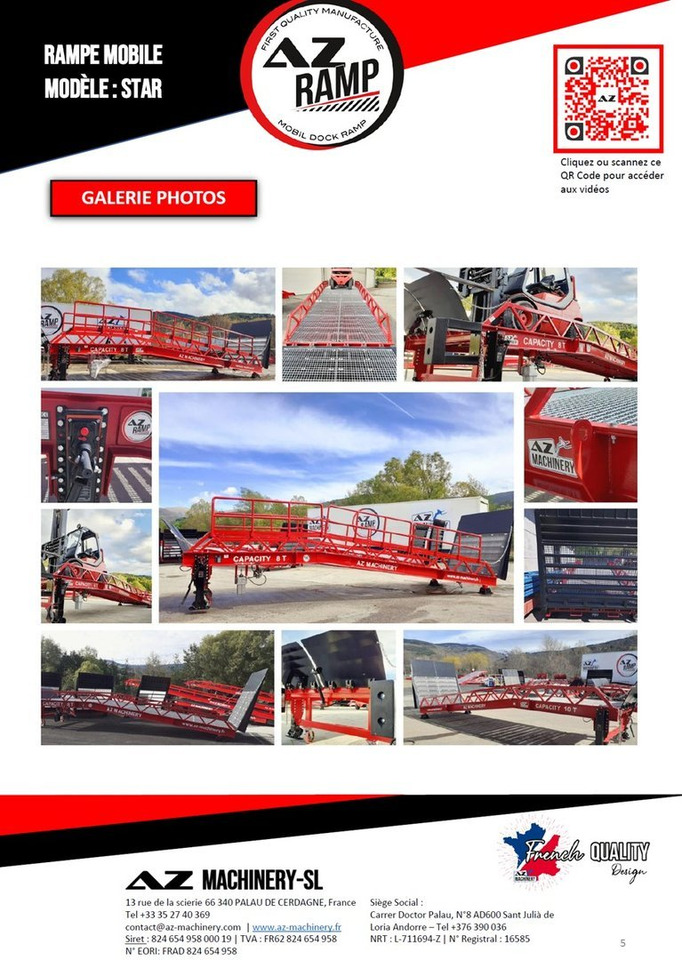 Rampa de carga **RENTAL** Loading Ramp with with hydraulic tilting bridge - AZ RAMP - STAR- 8T. 8 ton capacity: foto 8 Rampa de carga **RENTAL** Loading Ramp with with hydraulic tilting bridge - AZ RAMP - STAR- 8T. 8 ton capacity: foto 8