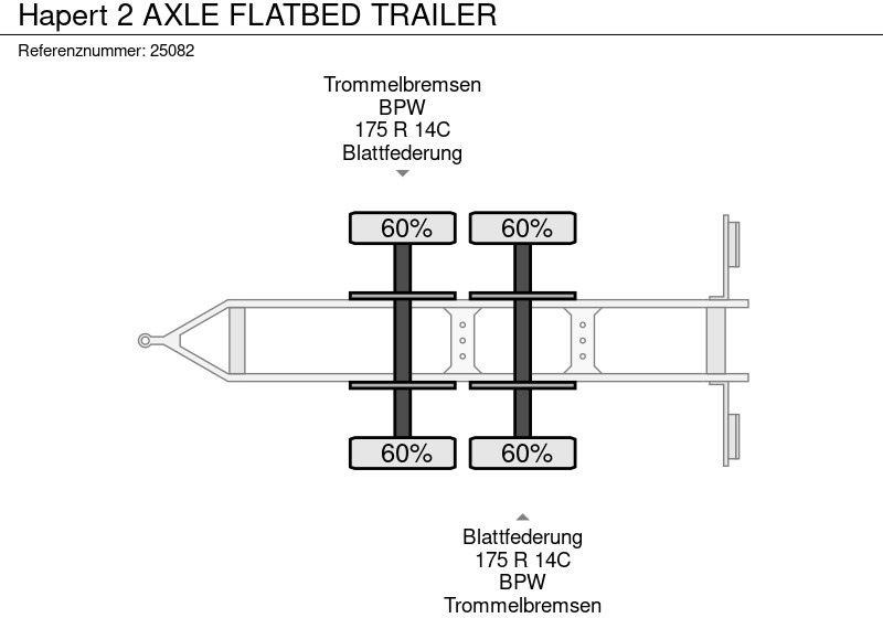 Remolque plataforma/ Caja abierta Hapert 2 AXLE FLATBED TRAILER: foto 6