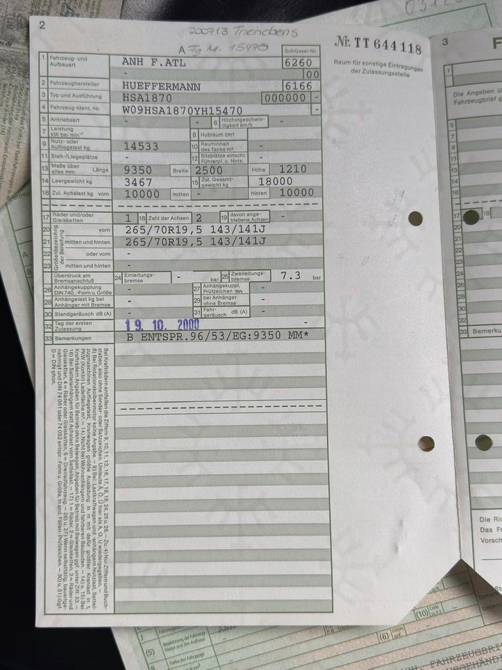 Hüffermann 2 Achs Abrollanhänger mit Schlitten - Remolque multilift/ Portacontenedores de cadenas: foto 2 Hüffermann 2 Achs Abrollanhänger mit Schlitten - Remolque multilift/ Portacontenedores de cadenas: foto 2
