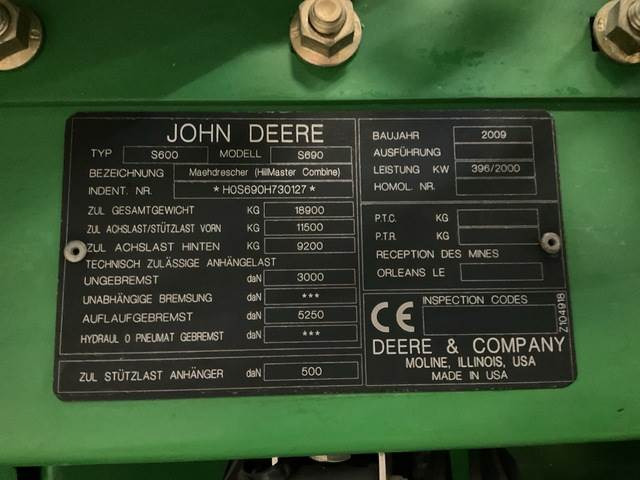 John Deere S690i - Cosechadora de granos: foto 5 John Deere S690i - Cosechadora de granos: foto 5