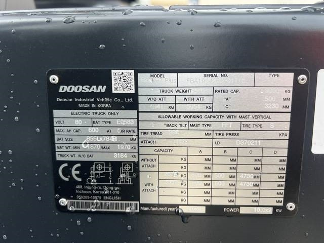 Doosan B30X-7 PLUS - Carretilla elevadora eléctrica: foto 5 Doosan B30X-7 PLUS - Carretilla elevadora eléctrica: foto 5
