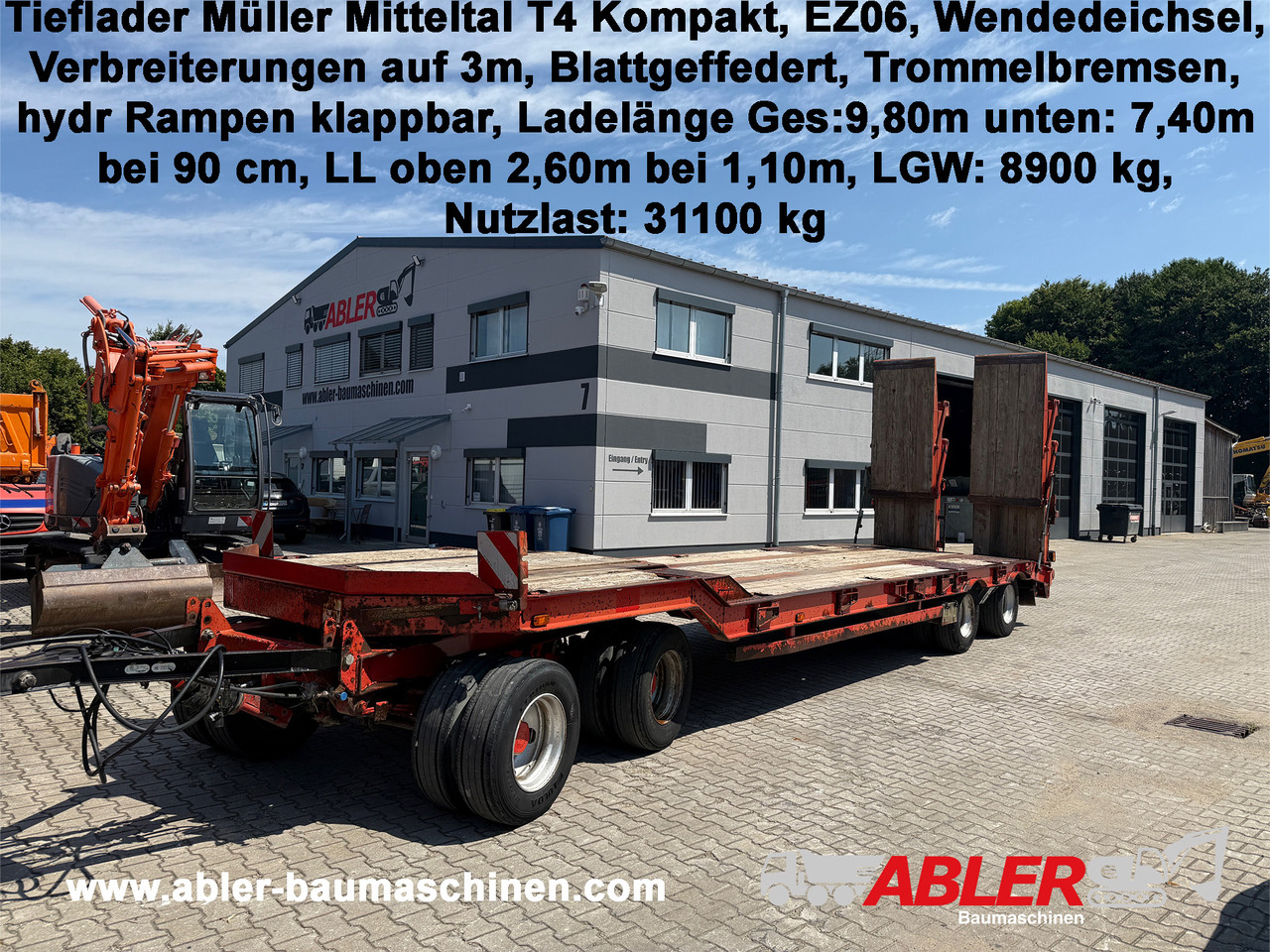 Müller Mitteltal T4 Kompakt Tieflader mit hydr. Rampen - Remolque góndola rebajadas: foto 1 Müller Mitteltal T4 Kompakt Tieflader mit hydr. Rampen - Remolque góndola rebajadas: foto 1