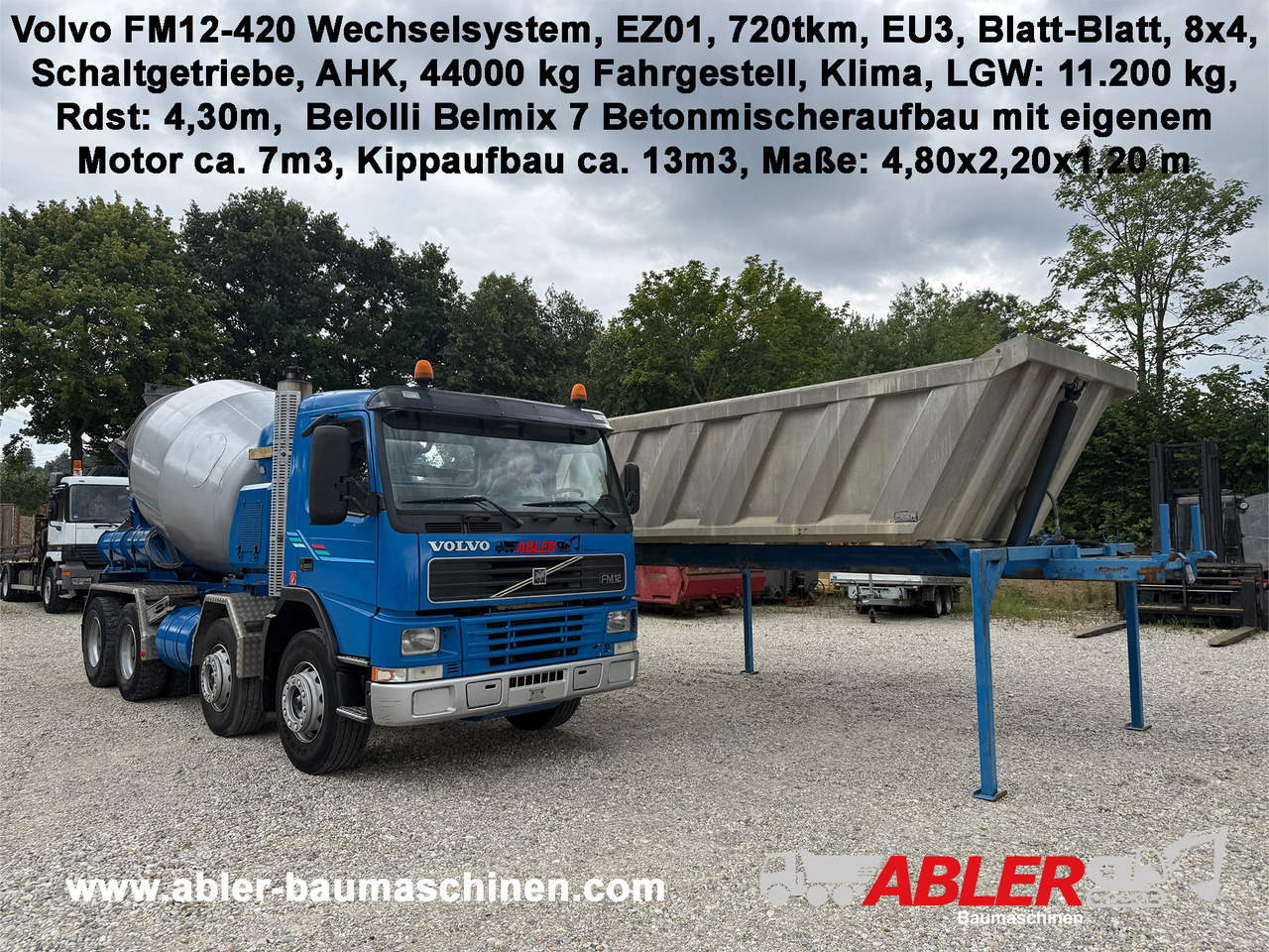 Volvo FM 12 420 WECHSELSYSTEM Betonmischer + Kipper AHK Klima - Camión hormigonera: foto 1 Volvo FM 12 420 WECHSELSYSTEM Betonmischer + Kipper AHK Klima - Camión hormigonera: foto 1