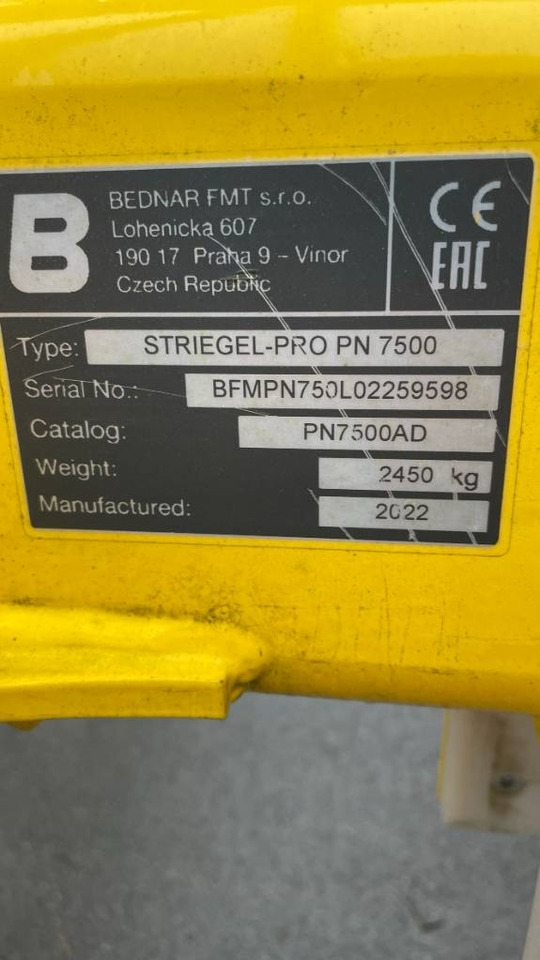 Bednar Striegel PN 7500 - Grada de púas: foto 3 Bednar Striegel PN 7500 - Grada de púas: foto 3