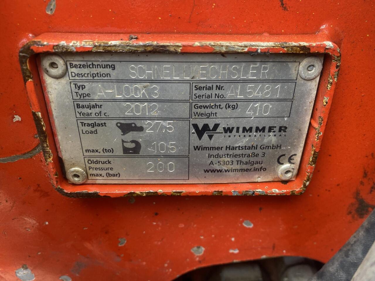 Acoplamiento rápido para Maquinaria de construcción Wimmer A Lock 3: foto 9 Acoplamiento rápido para Maquinaria de construcción Wimmer A Lock 3: foto 9