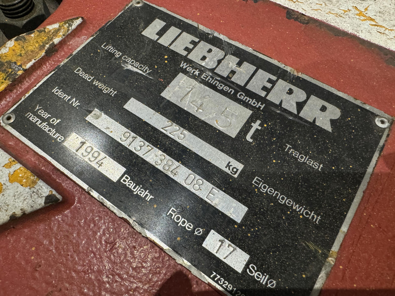 Liebherr Hookblock 17mm 1 sheave 14,5t - Recambio para Autogrúa: foto 4 Liebherr Hookblock 17mm 1 sheave 14,5t - Recambio para Autogrúa: foto 4