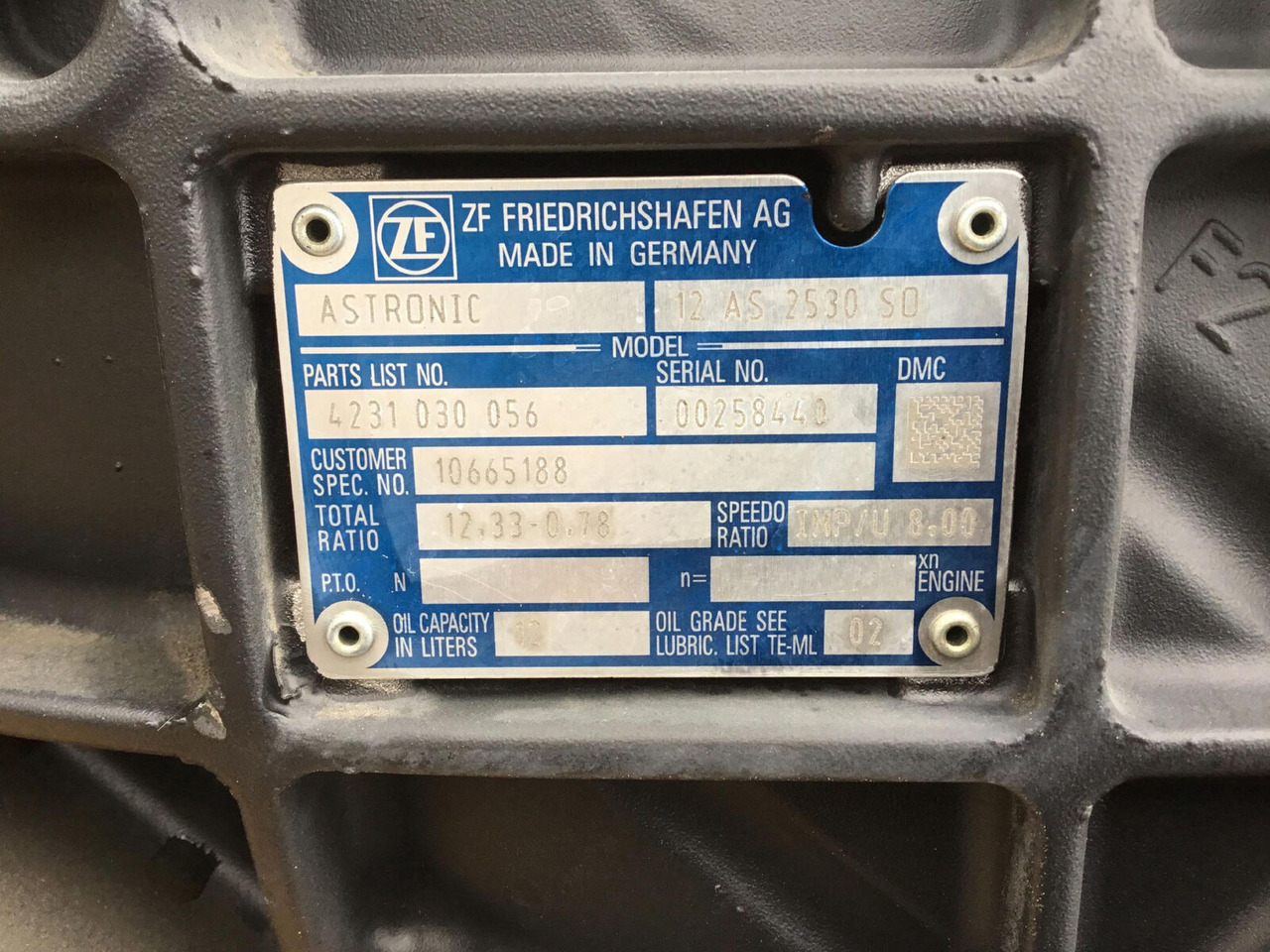ZF MK 88 ZF Astronic gearbox 12 AS 2530 S0 - Caja de cambios para Autogrúa: foto 5 ZF MK 88 ZF Astronic gearbox 12 AS 2530 S0 - Caja de cambios para Autogrúa: foto 5