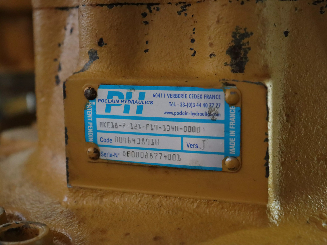 POCLAIN MKE18-2-121-F19-1340-0000 - Motor hidráulico para Maquinaria de construcción: foto 4 POCLAIN MKE18-2-121-F19-1340-0000 - Motor hidráulico para Maquinaria de construcción: foto 4