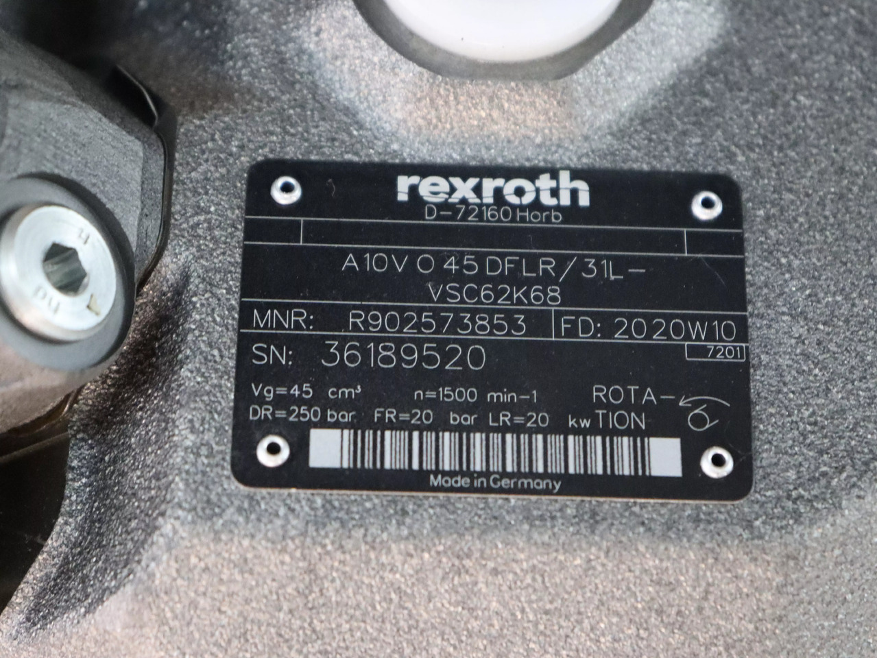 REXROTH A10VO45DFLR/31L-VSC62K68 - Bomba hidráulica para Maquinaria de construcción: foto 4 REXROTH A10VO45DFLR/31L-VSC62K68 - Bomba hidráulica para Maquinaria de construcción: foto 4