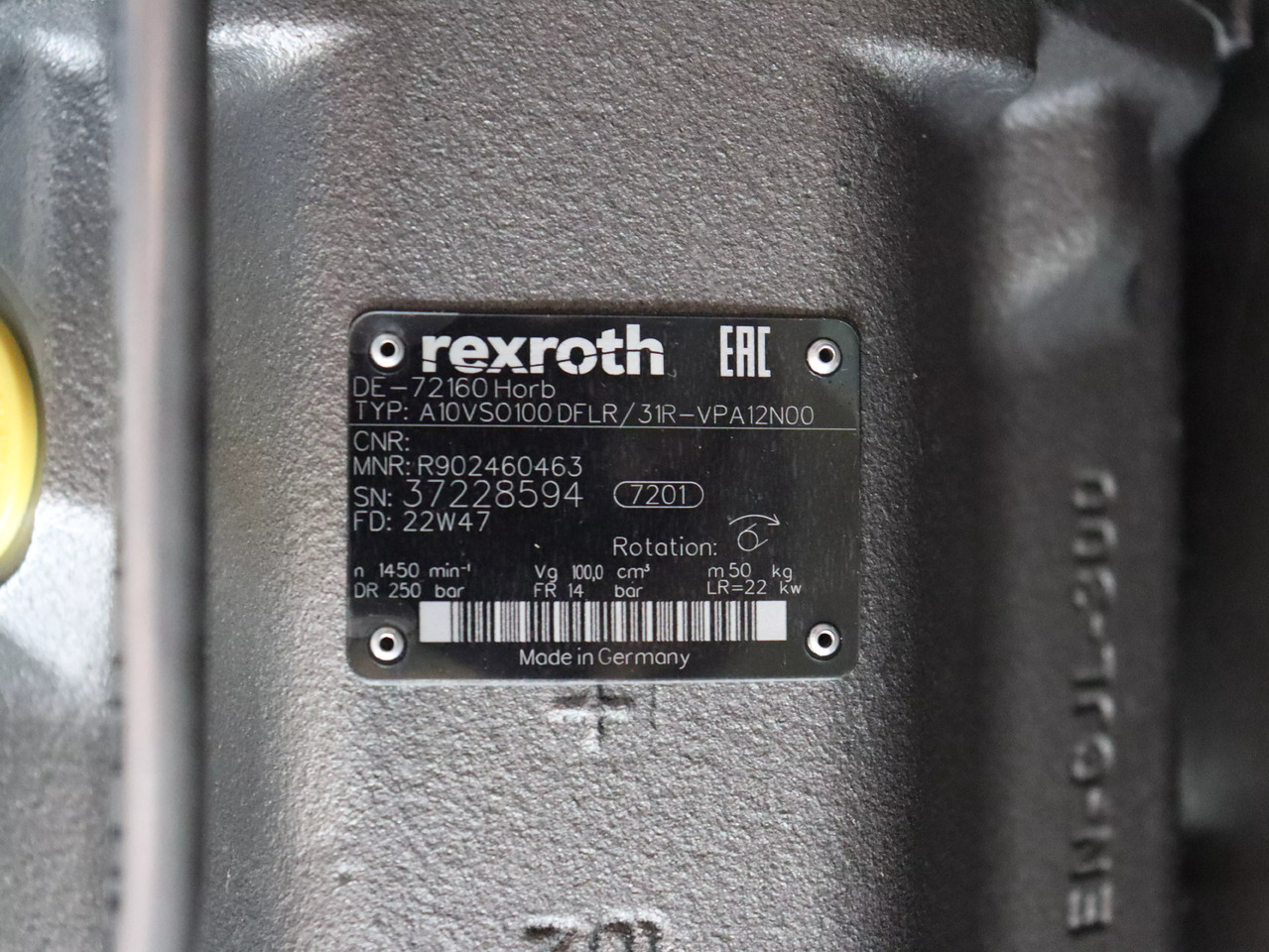 REXROTH A10VSO100DFLR/31R-VPA12N00 - Bomba hidráulica para Maquinaria de construcción: foto 3 REXROTH A10VSO100DFLR/31R-VPA12N00 - Bomba hidráulica para Maquinaria de construcción: foto 3