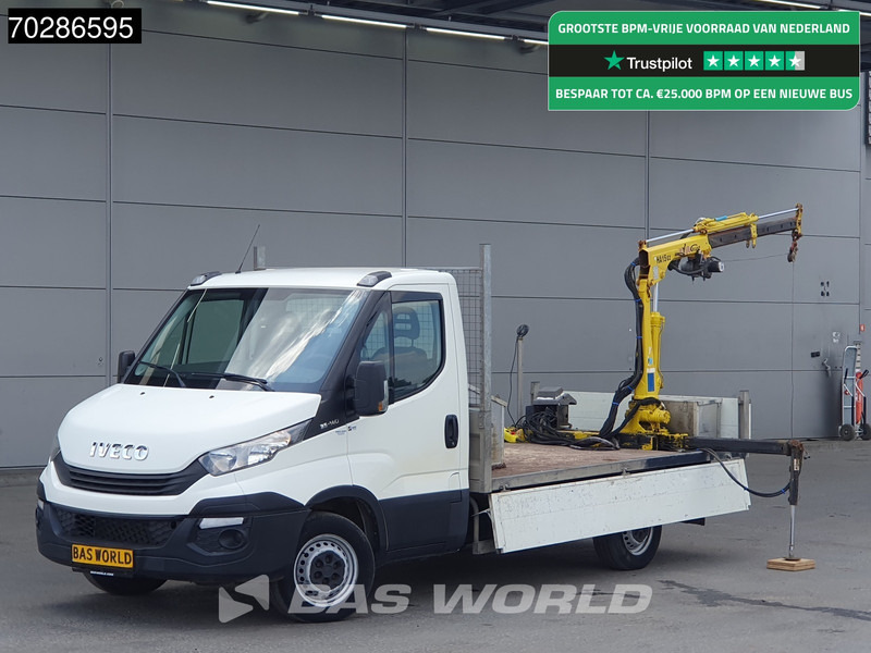 Iveco Daily 35S14 Open Laadbak Kraanwagen Hyva HA15 Euro6 3,5t Trekhaak Crane Kranwagen Pritsche Pickup Open Box Trekhaak - Furgoneta caja abierta: foto 1 Iveco Daily 35S14 Open Laadbak Kraanwagen Hyva HA15 Euro6 3,5t Trekhaak Crane Kranwagen Pritsche Pickup Open Box Trekhaak - Furgoneta caja abierta: foto 1
