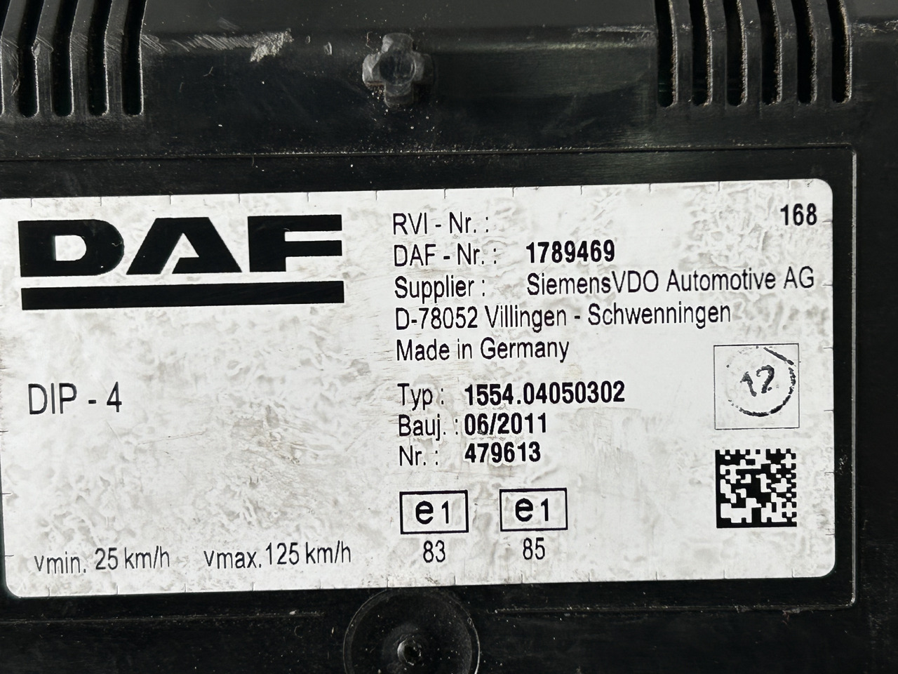 DAF COUNTER DAF XF 105 1789469 - Salpicadero: foto 5 DAF COUNTER DAF XF 105 1789469 - Salpicadero: foto 5