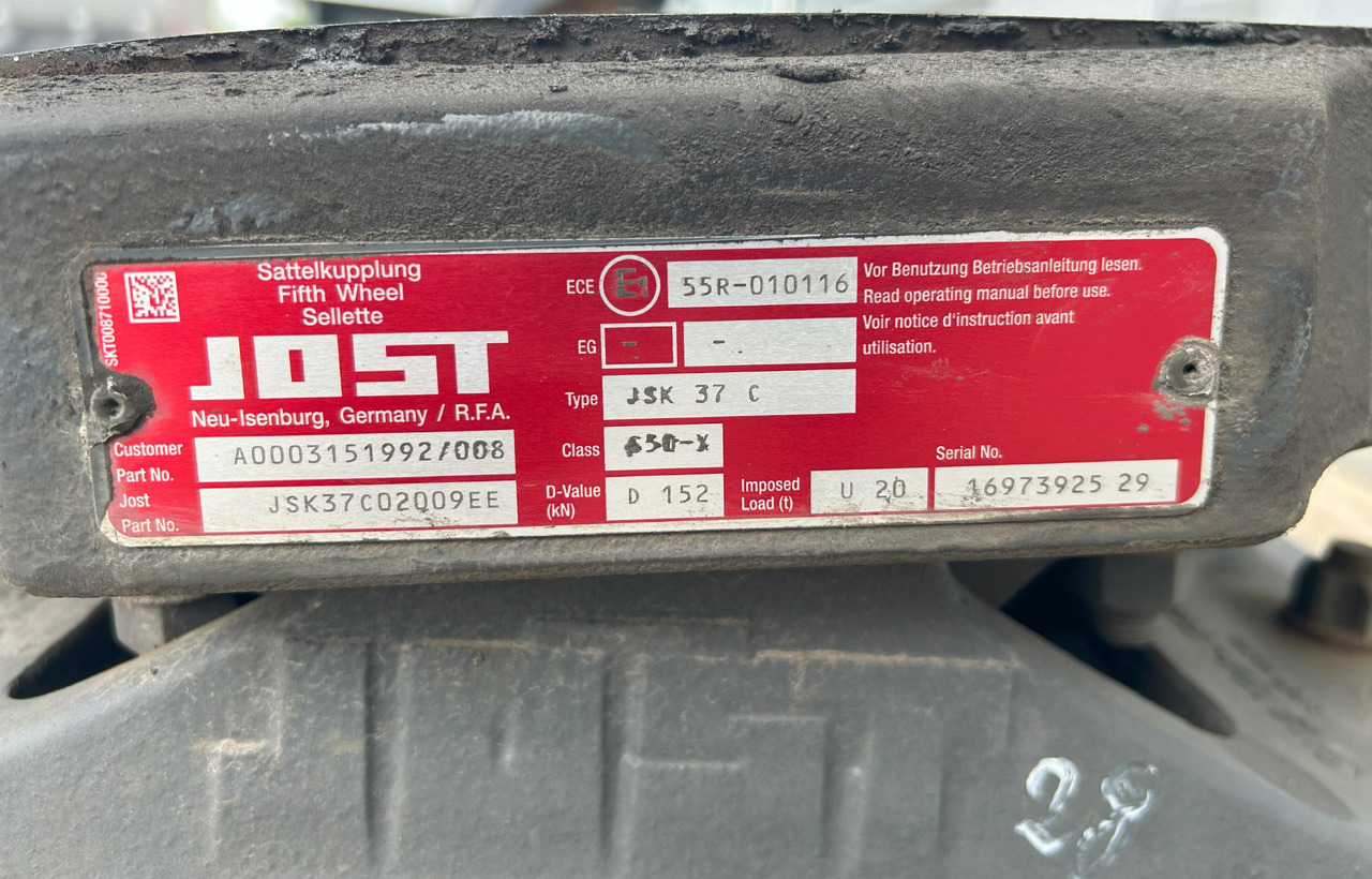 JOST JSK37C MERCEDES ACTROS MP4 - Quinta rueda para Camión: foto 5 JOST JSK37C MERCEDES ACTROS MP4 - Quinta rueda para Camión: foto 5