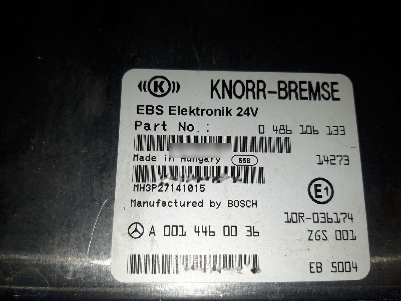 Knorr-Bremse ACTROS MP4 EURO 6 Mercedes-Benz ACTROS MP4 truck - Unidad de control para Camión: foto 2 Knorr-Bremse ACTROS MP4 EURO 6 Mercedes-Benz ACTROS MP4 truck - Unidad de control para Camión: foto 2