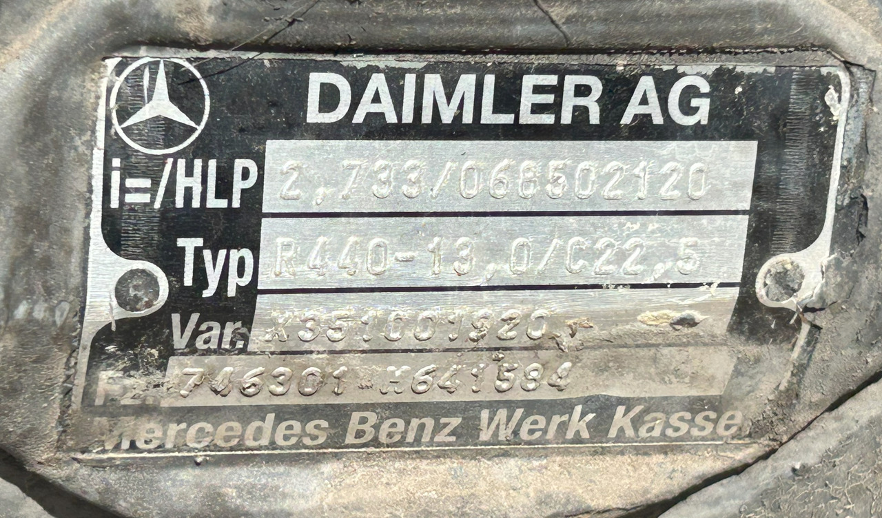 MERCEDES AXLE + HUBS R440-13,0 2,733 ACTROS MP4 - Eje posterior: foto 4 MERCEDES AXLE + HUBS R440-13,0 2,733 ACTROS MP4 - Eje posterior: foto 4