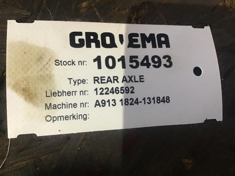 Liebherr Rear Axle - Eje y piezas: foto 1 Liebherr Rear Axle - Eje y piezas: foto 1