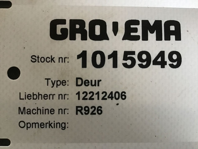 Liebherr Side Door Right Front - Puerta y piezas: foto 2 Liebherr Side Door Right Front - Puerta y piezas: foto 2