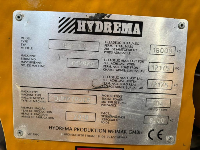 SOLD ! Hydrema 912 FS - Dúmper articulado: foto 5 SOLD ! Hydrema 912 FS - Dúmper articulado: foto 5