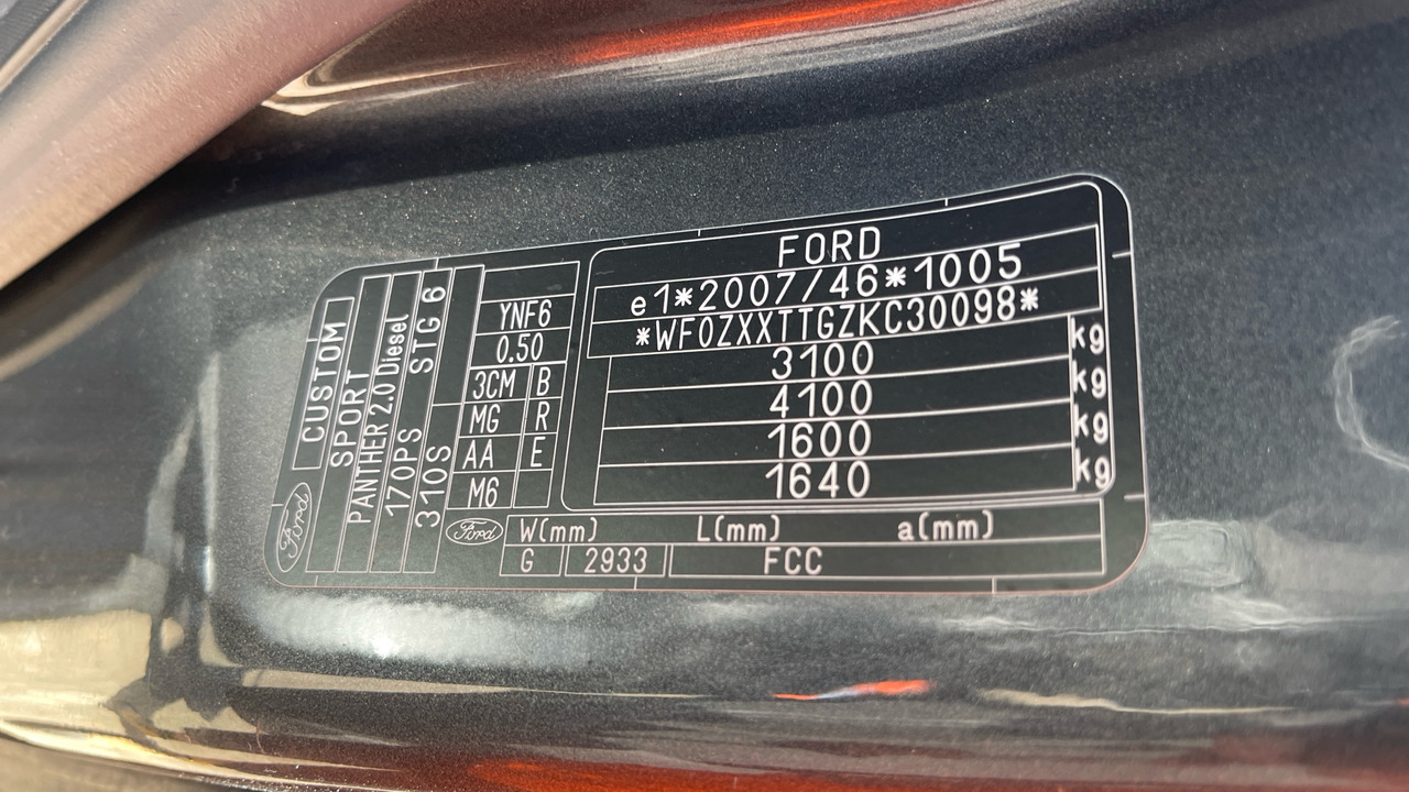 Furgoneta pequeña FORD TRANSIT CUSTOM 310 2.0 TDCi 170ps Sport: foto 10