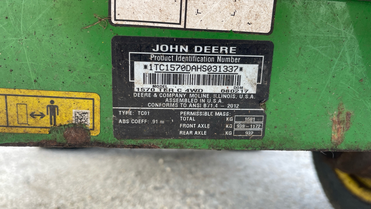 Cortacésped JOHN DEERE 1570 1570: foto 10