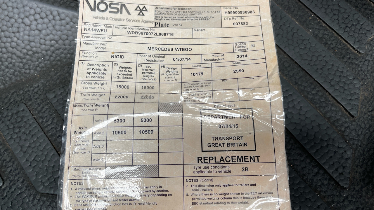 Camión chasis MERCEDES-BENZ ATEGO 1523: foto 11 Camión chasis MERCEDES-BENZ ATEGO 1523: foto 11