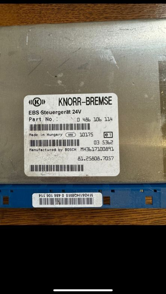 MAN KNORR-BREMSE EBS Steuergerät 81.25808-7057 - Unidad de control para Camión: foto 2 MAN KNORR-BREMSE EBS Steuergerät 81.25808-7057 - Unidad de control para Camión: foto 2