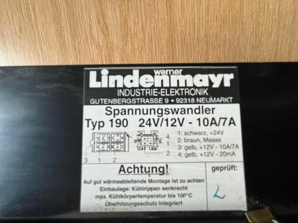 MAN Spannungswandler LINDENMAYR TYP 190 24V/12V 10A/7A - Sistema eléctrico para Camión: foto 2 MAN Spannungswandler LINDENMAYR TYP 190 24V/12V 10A/7A - Sistema eléctrico para Camión: foto 2
