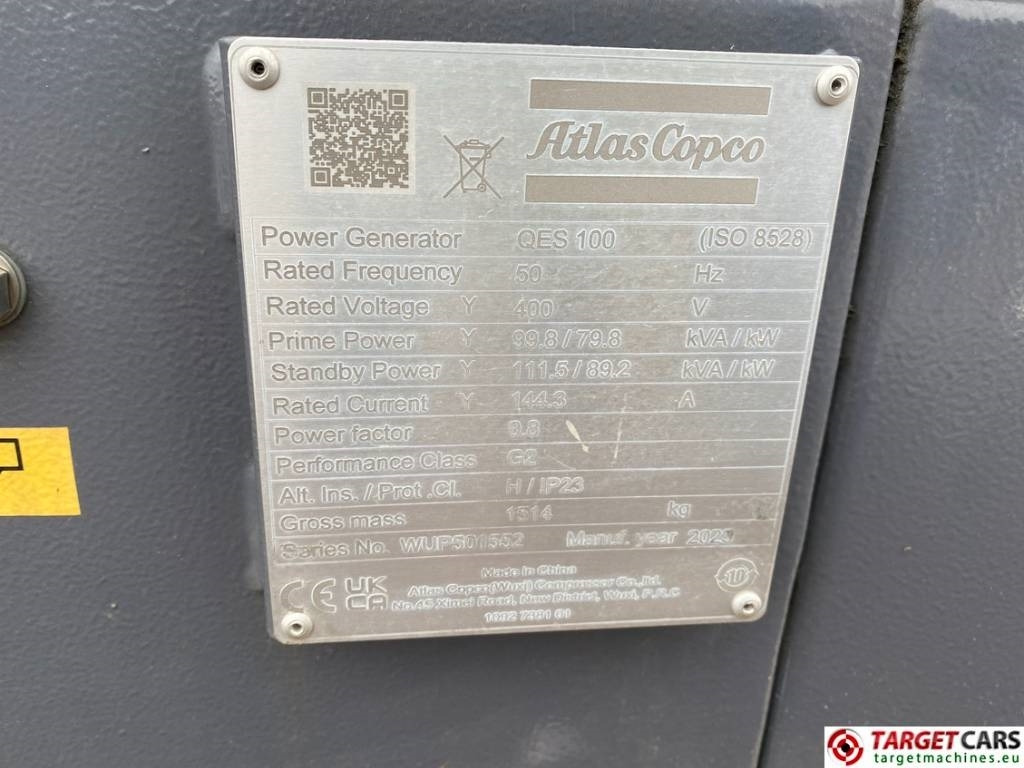 Generador industriale nuevo Atlas Copco QES100 Diesel 100KVA Generator 400/230V Unused: foto 10