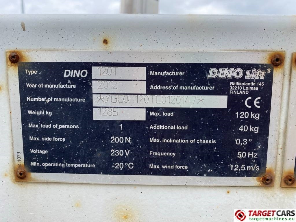 Plataforma elevadora remolcable Dino Dino 120T Towable Telescopic Boom Work Lift 1200cm: foto 9