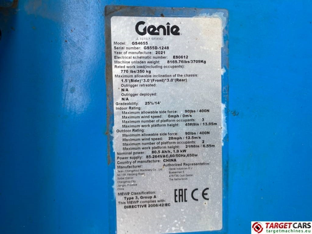 Leasing para Genie GS-4655 Electric GS4655 Scissor Work Lift 1595cm  Genie GS-4655 Electric GS4655 Scissor Work Lift 1595cm: foto 10