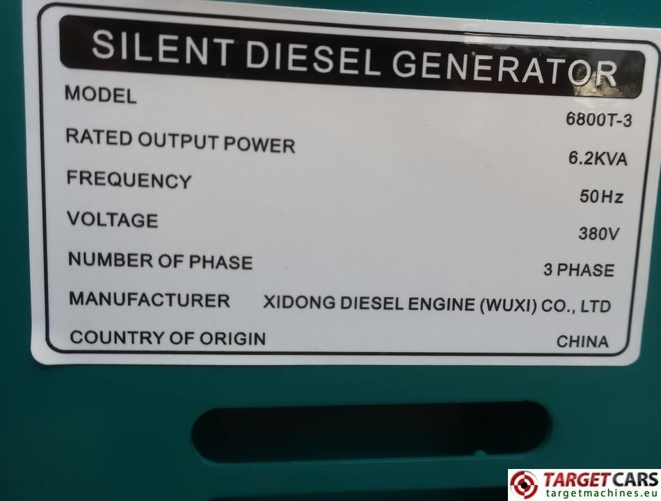Generador industriale nuevo XIDONG 6800T-3 DIESEL 6.2KVA 3-PHASE GENERATOR 220: foto 10
